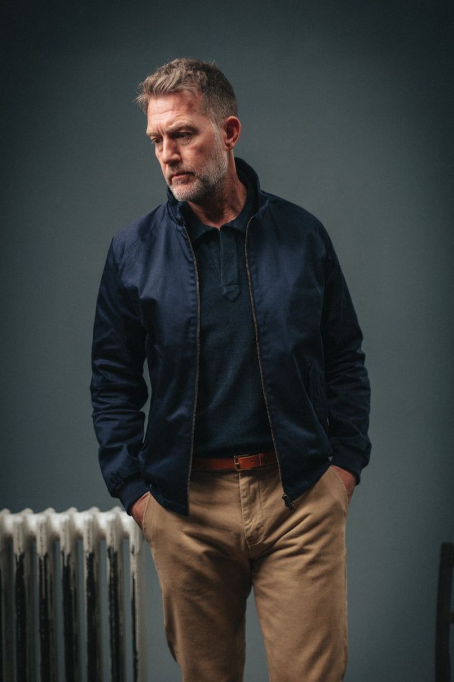 &SONS &Sons Rebel Harrington Jacket Navy Best
