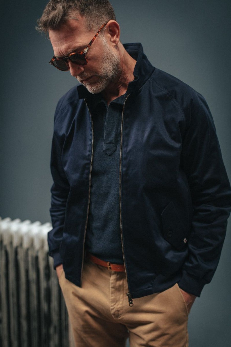 &SONS &Sons Rebel Harrington Jacket Navy Best