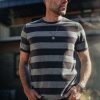 &SONS &Sons Papillon T-Shirt Grey Stripe Best