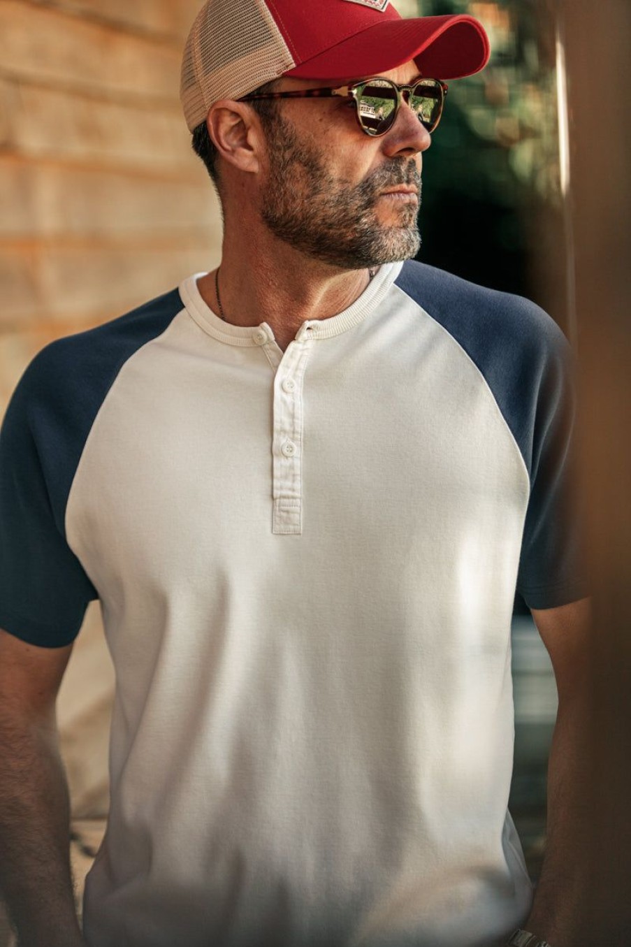 &SONS &Sons The Chariot Henley Shirt Raw/Indigo Wholesale