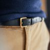 &SONS Virgil Thin Black Leather Belt New